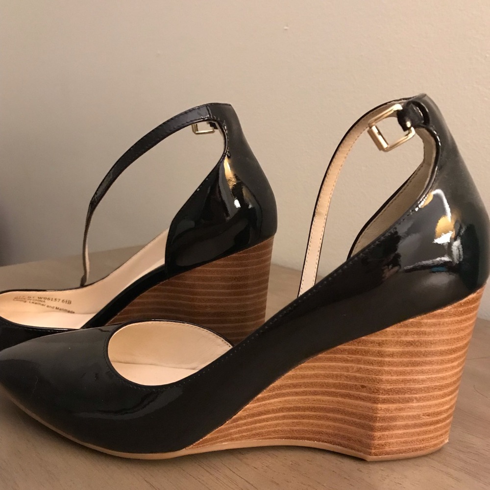 Cole Haan Black Wedges w/ Strap 6.5